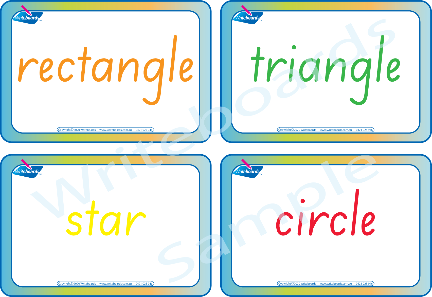 Teach your child shapes with our SA Modern Cursive Font Busy Book with posters and flashcards