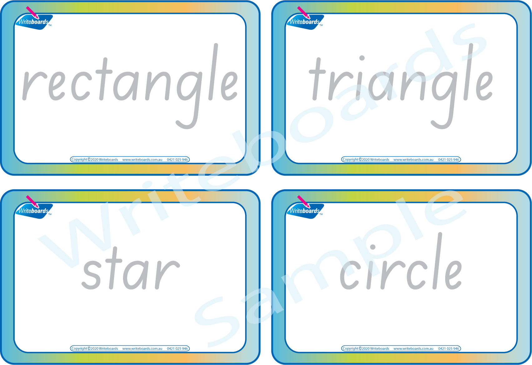 Teach your child shapes with our SA Modern Cursive Font Busy Book with posters and flashcards