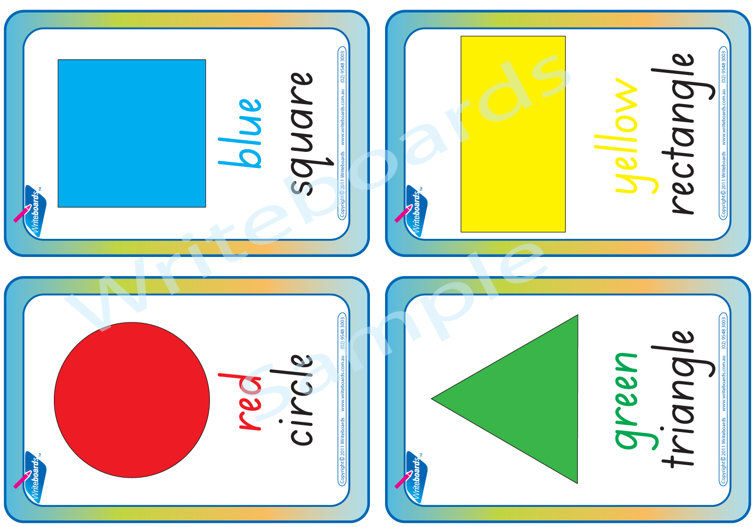 SA Handwriting Shapes and Colour worksheets, SA Shape and Colour Flashcards, SA School Shapes