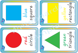 Downloadable and Printable TAS Modern Cursive Font Shape and Colour Flashcards for Teachers, TAS Teacher Resources