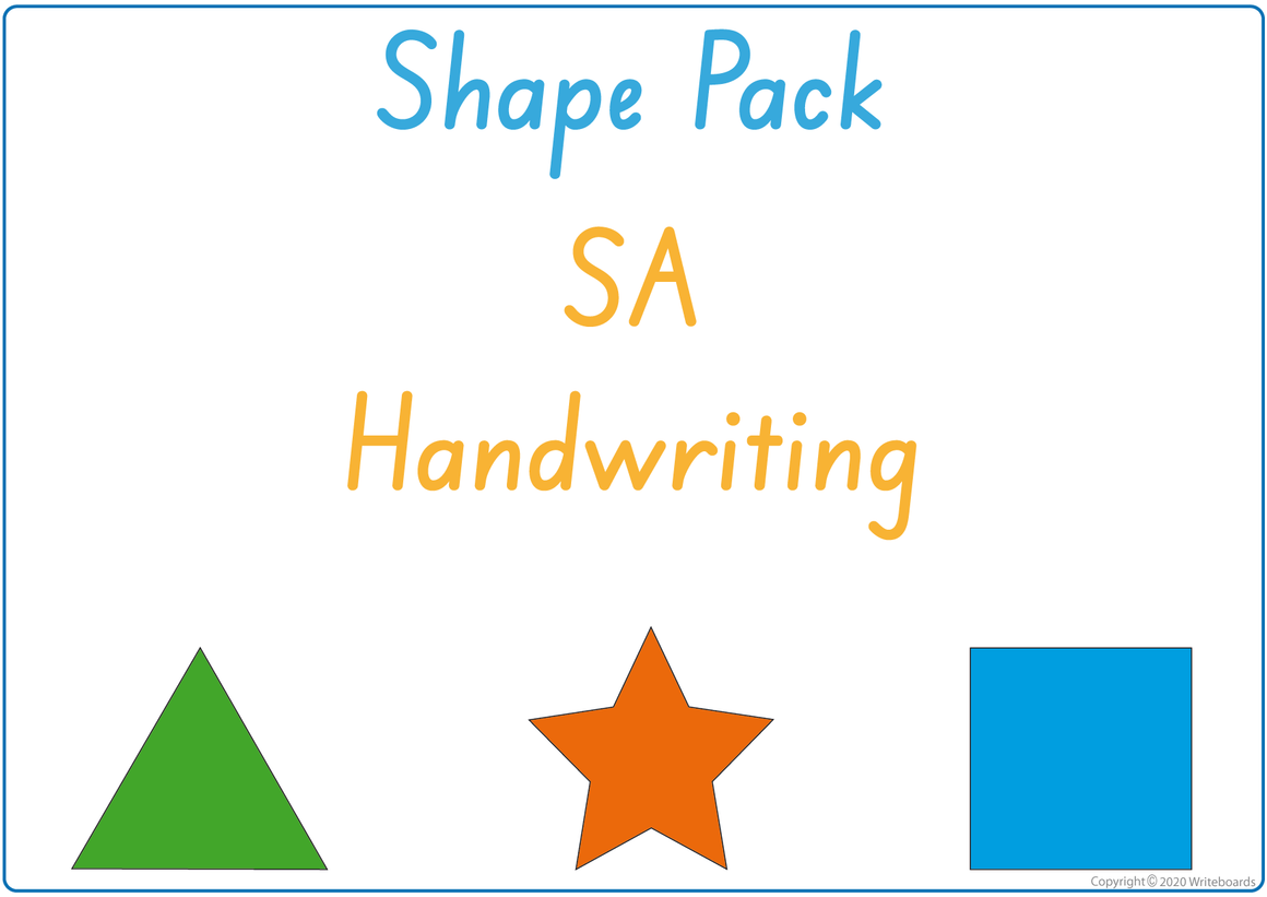 Busy Book Learn Your Shapes Pack for SA Handwriting, SA Beginner's Font Busy Pack