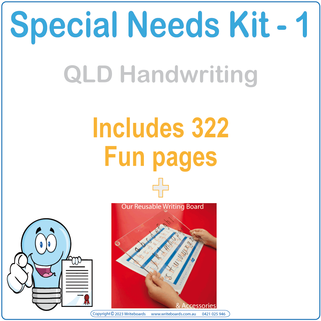 Discover QLD Special Needs Kits featuring our reusable Writeboard & tailored worksheets to support learning