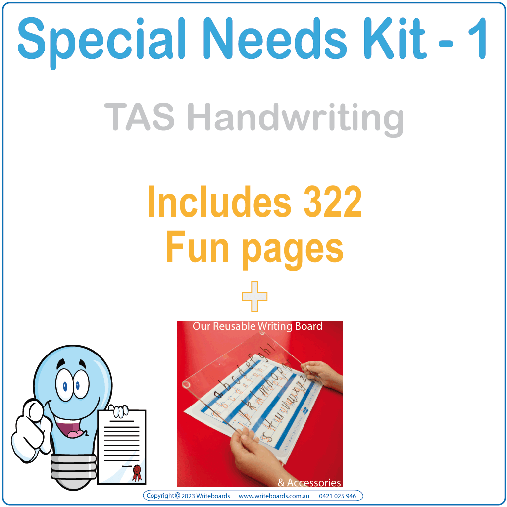 Discover TAS Special Needs Kits featuring our reusable Writeboard & tailored worksheets to support learning