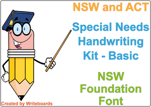 NSW Foundation Font Special Needs Handwriting Kit. Special needs worksheets for NSW and ACT.