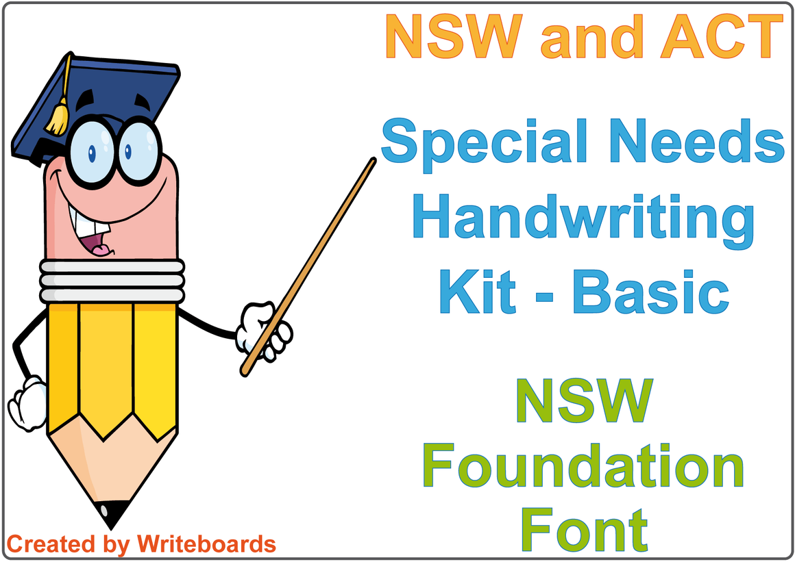 NSW Foundation Font Special Needs Handwriting Kit. Special needs worksheets for NSW and ACT.