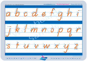 TAS Modern Cursive Font Lowercase Alphabet Tracing Worksheets with Directional Arrows for Occupational Therapists and Tutors