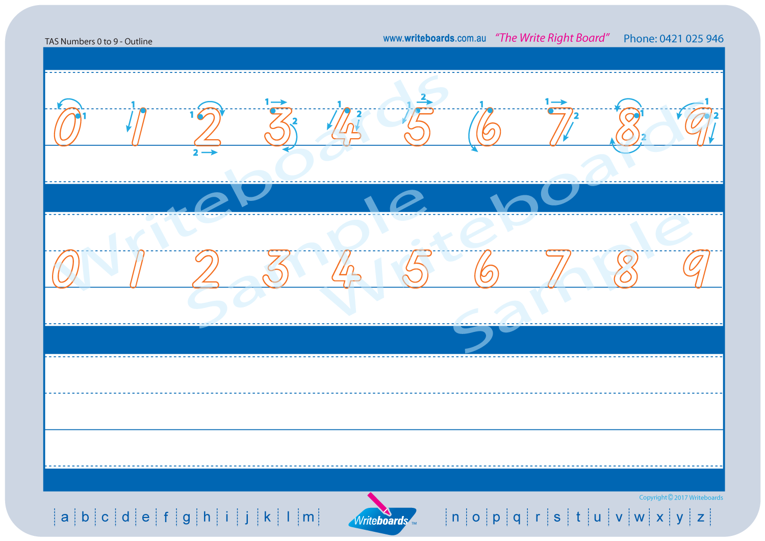 TAS Modern Cursive Font alphabet and number handwriting worksheets, TAS alphabet tracing worksheets