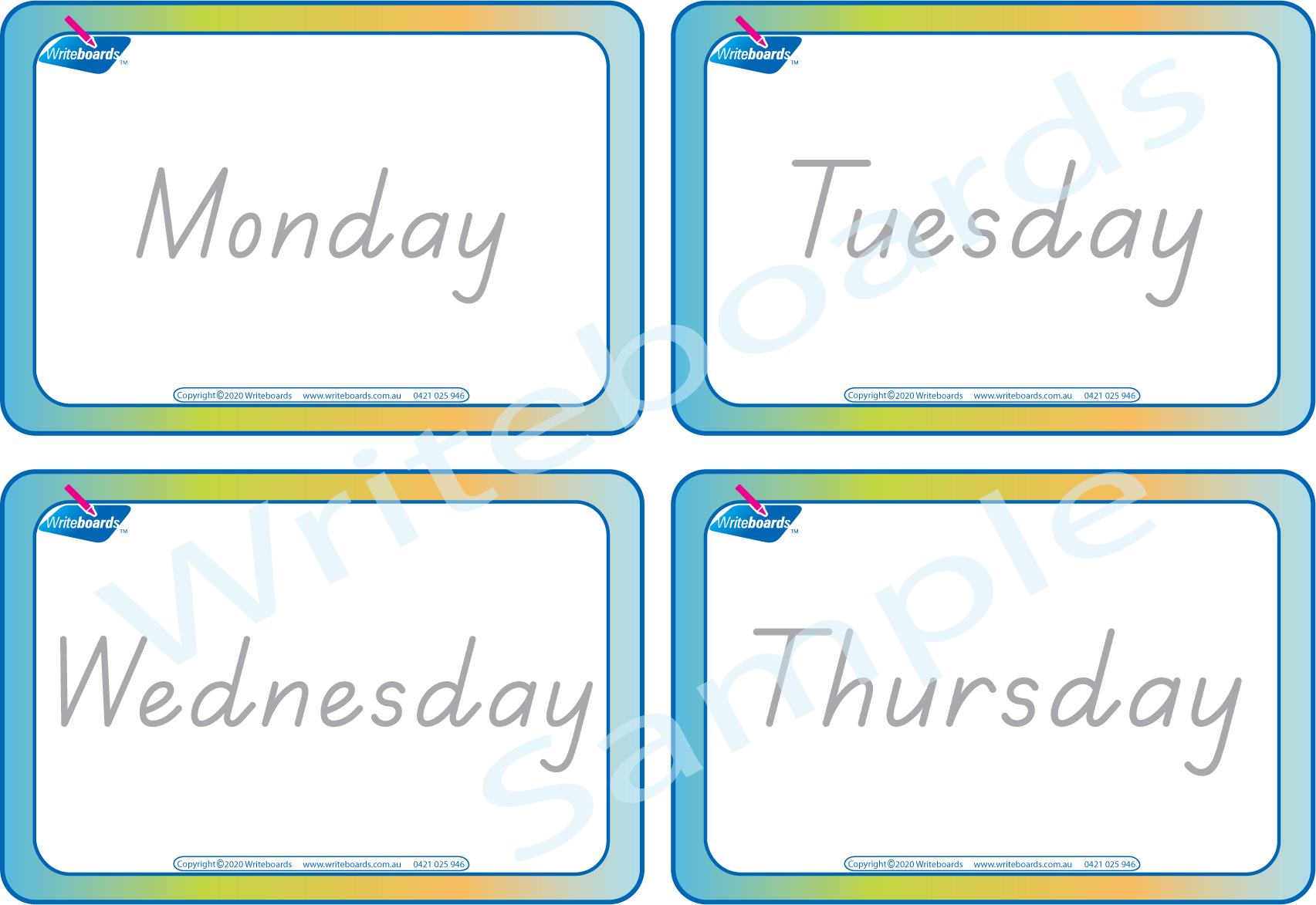 TAS Modern Cursive days of the week busy book featuring 16 pages including flashcards and games