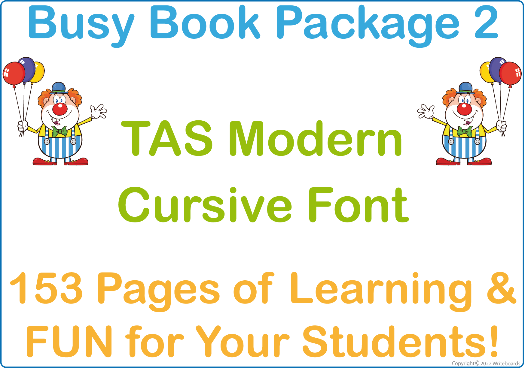 TAS Modern Cursive Font Busy Book Package Two