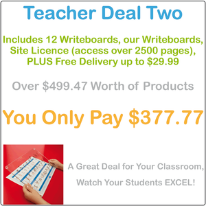 Classroom Resources Package Deal includes Reusable Writing Boards, Reusable Writing Boards and Worksheets for Australian Teachers