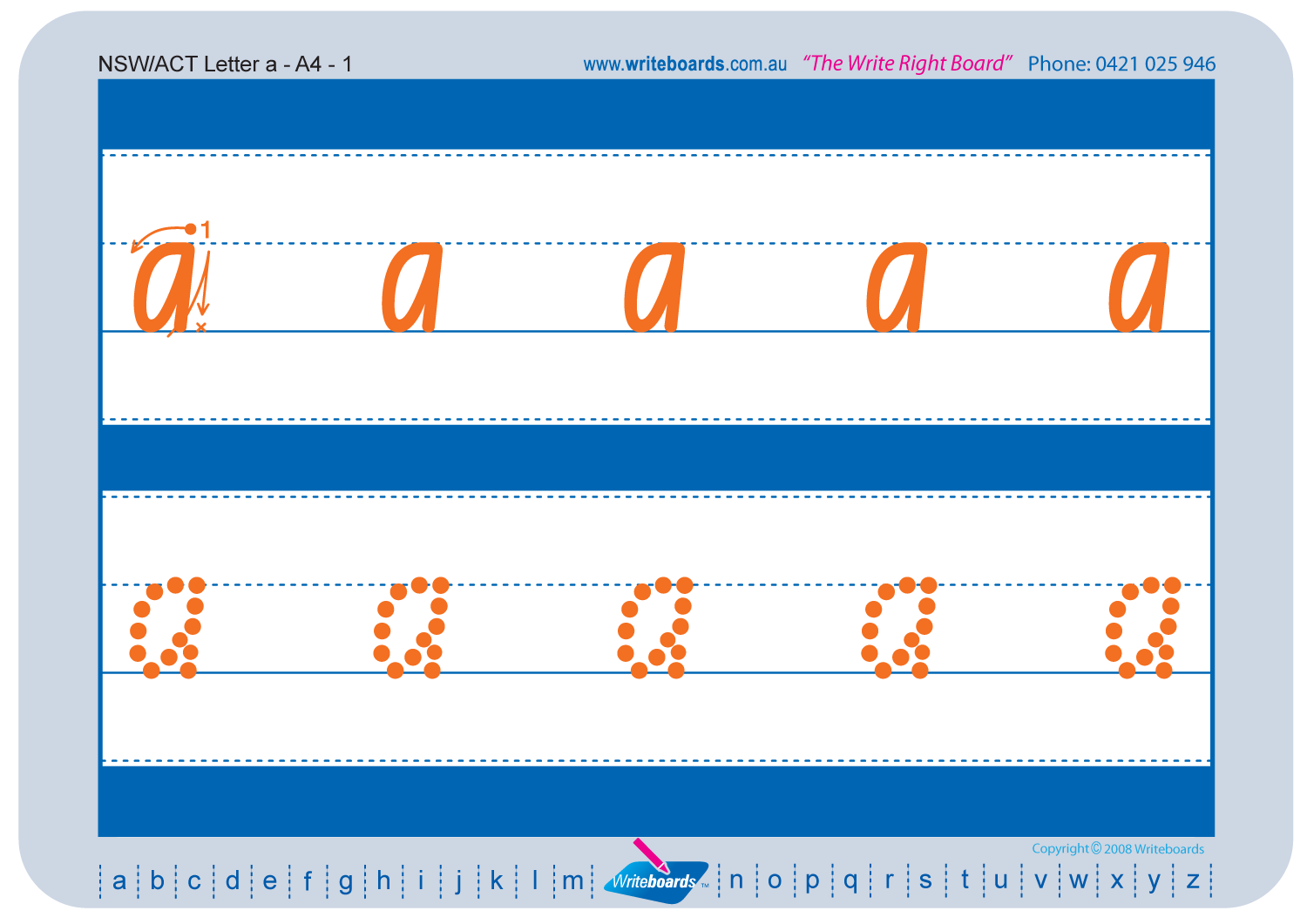 NSW Foundation Font Childcare lowercase alphabet tracing worksheets for school readiness, NSW and ACT Childcare Resources