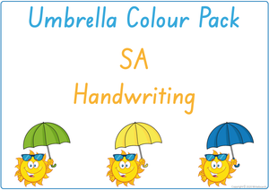 Busy Book Colour Pack for SA Beginner's Alphabet completed in SA Handwriting