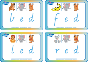 VIC Modern Cursive Font CVC Package for Teachers, CVC Flashcard Package using Animal Phonics for Teachers