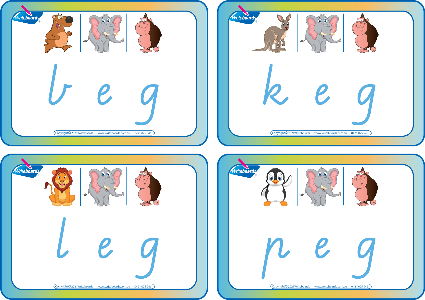 Teach spelling and rhyming with VIC Modern Cursive Font CVC Flashcards-includes 61 Phonic printable cards