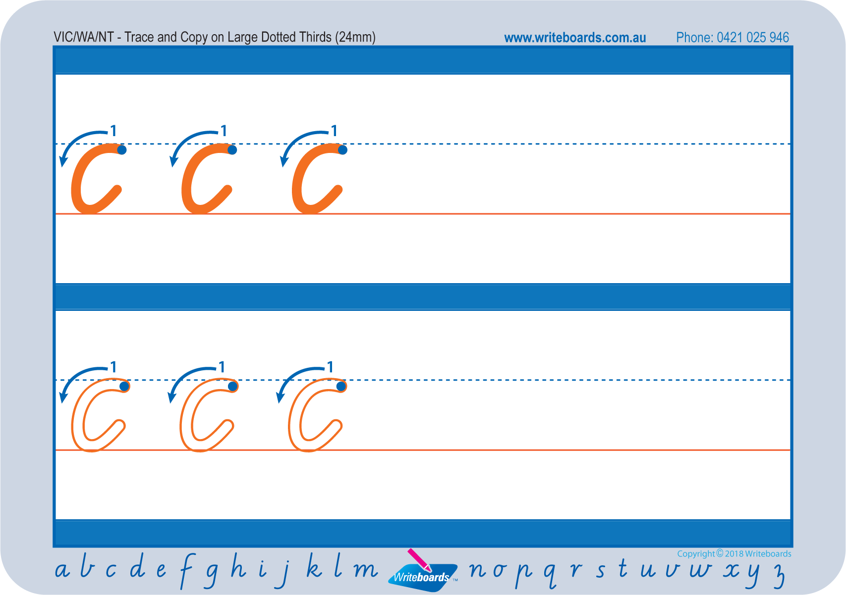 Download VIC Modern Cursive Font Large Dotted Third Alphabet Worksheets for Teachers - Includes 44 worksheets