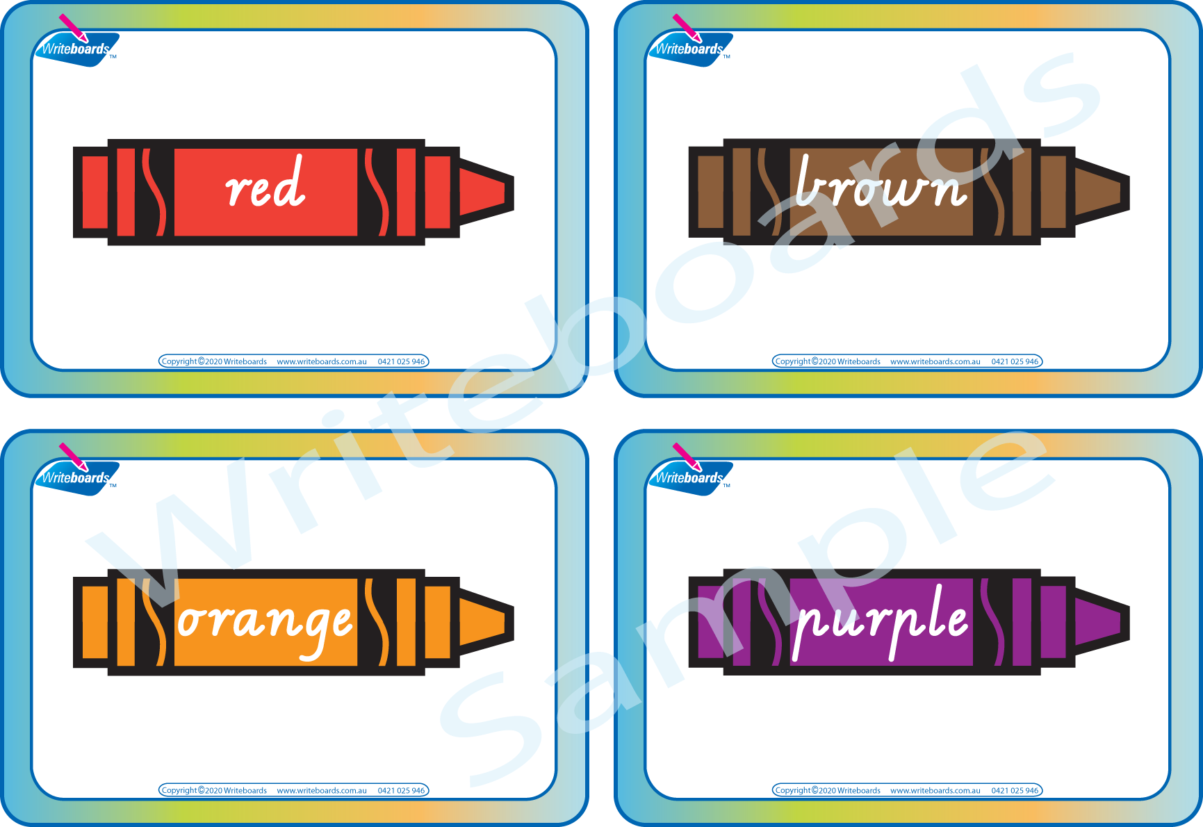 Teach your child colours with our VIC Modern Cursive Font Busy Book with posters and flashcards