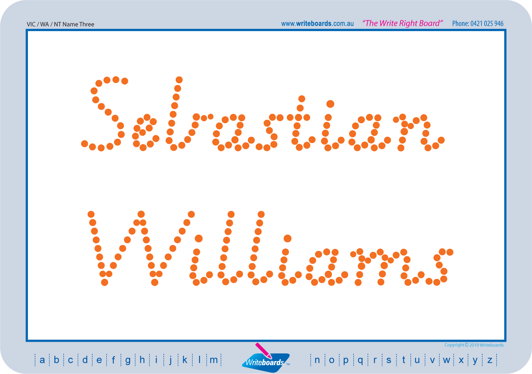 Teach Your Child to Write Their Name using WA Handwriting, Your Child’s Name in WA Handwriting