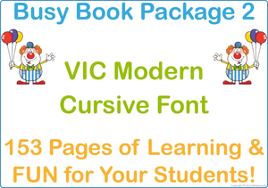 VIC Modern Cursive Font Busy Book Package Two