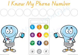 Free Phone Number Poster comes with our I Know My Phone Number Pack, VIC, WA Handwriting