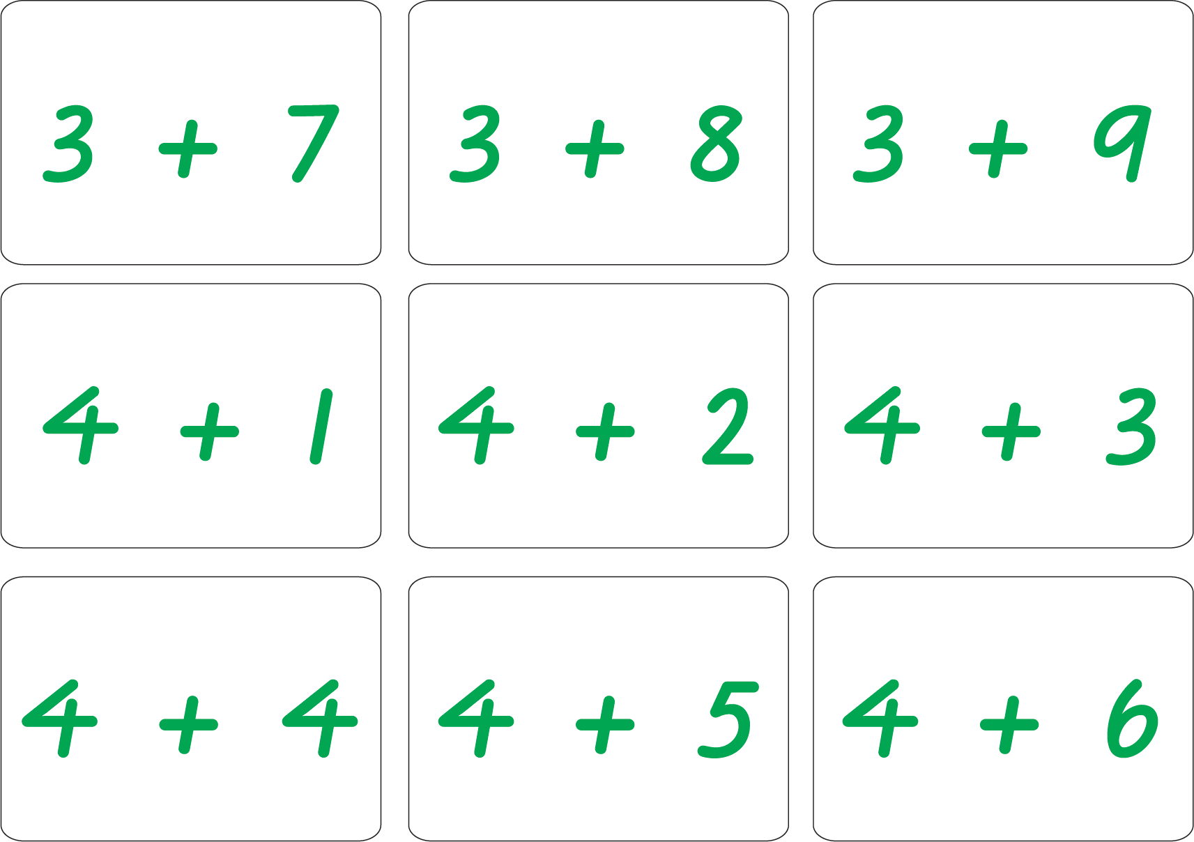 Maths Bingo Game - VIC, NT & WA Handwriting