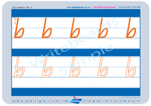 QLD Modern Cursive Font Lowercase Alphabet Tracing Worksheets for Occupational Therapists and Tutors