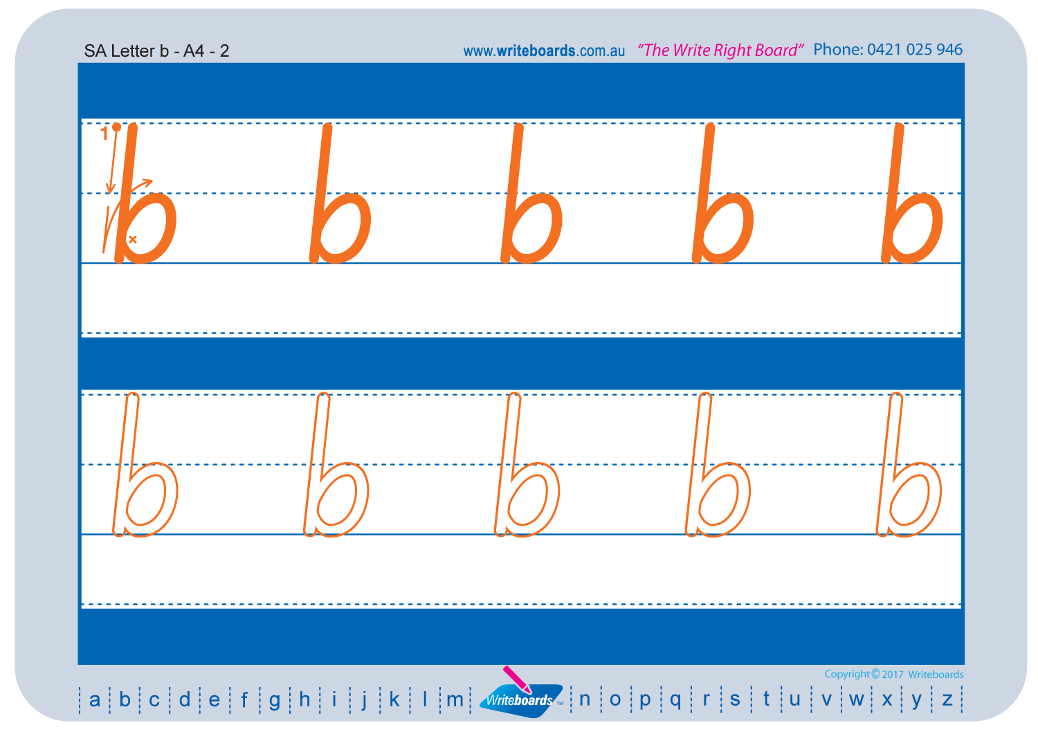 SA Modern Cursive Font Lowercase Alphabet Tracing Worksheets for Preschool & Kindergarten Educators, School Readiness Preparation