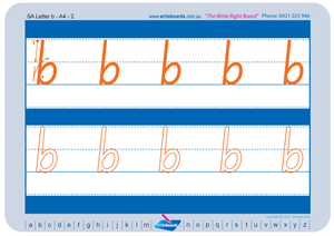 SA Modern Cursive Font lowercase alphabet tracing worksheets for teachers, early stage one resource for teachers
