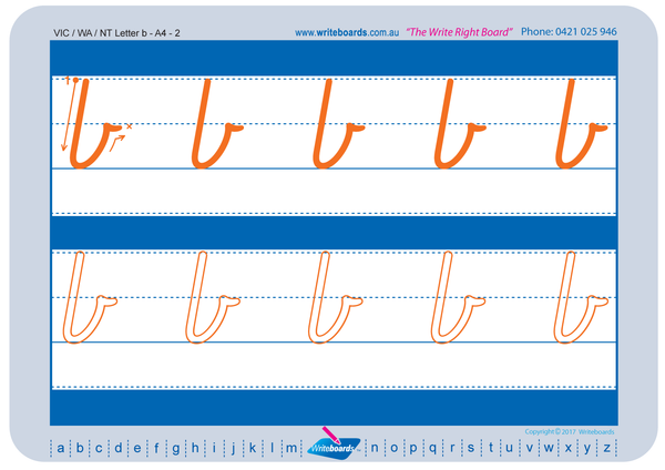 Free VIC Modern Cursive Font Handwriting Worksheets for Prep, Foundati