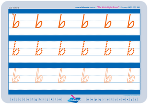 QLD Modern Cursive Font Alphabet and Number Handwriting Worksheets, QLD Modern Cursive Font Tracing worksheets