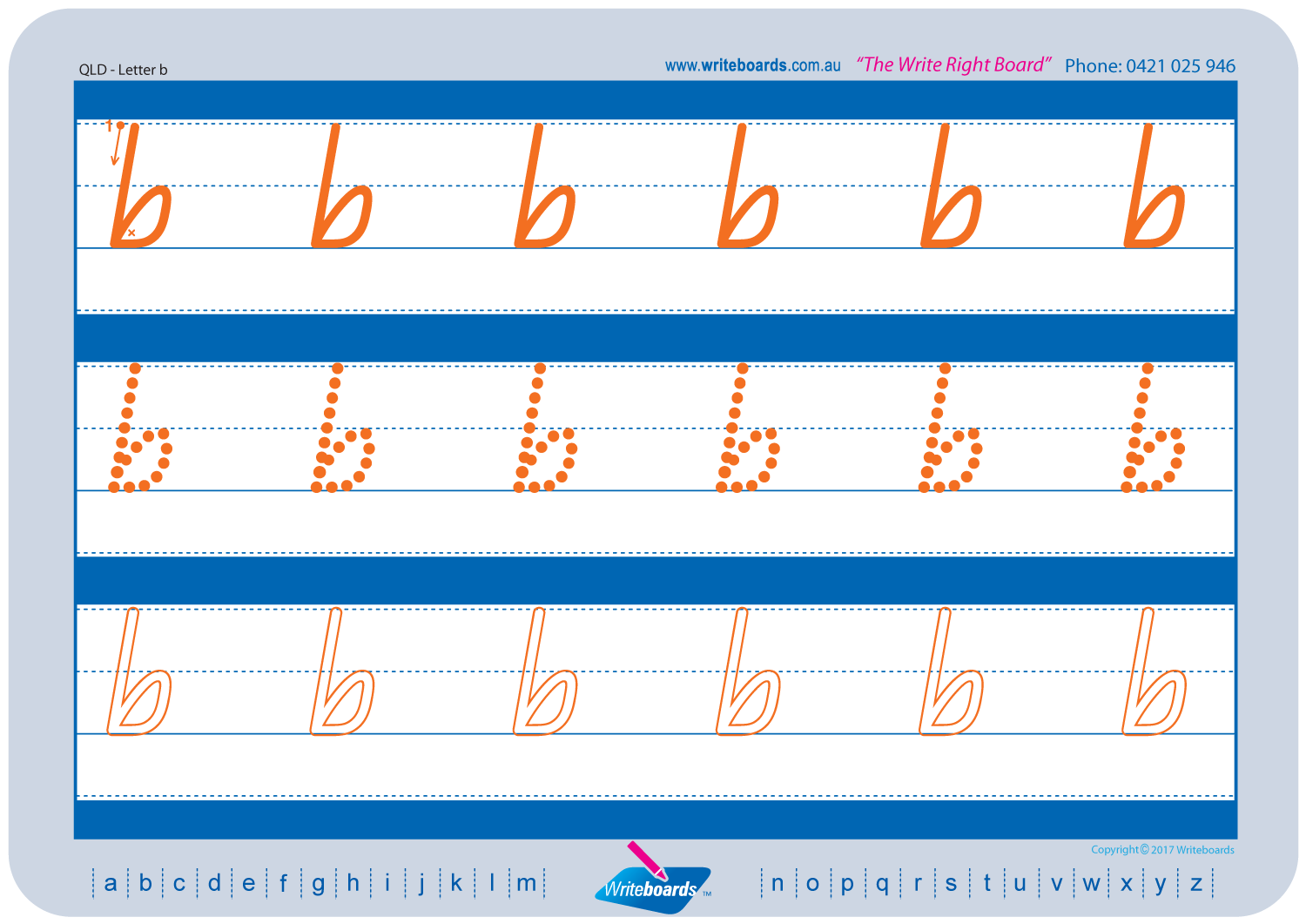 QLD Beginners Font Alphabet & Number Worksheets, QLD Beginners Font Tracing Worksheets