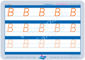 QLD Beginners Font Uppercase Alphabet Worksheets, QLD Beginners Font Tracing Worksheets