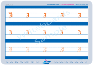 QLD Beginners Font Number Worksheets, QLD Beginners Font Number Tracing Worksheets
