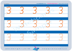 SA Modern Cursive Font Early Stage One Number Tracing Worksheets for Teachers