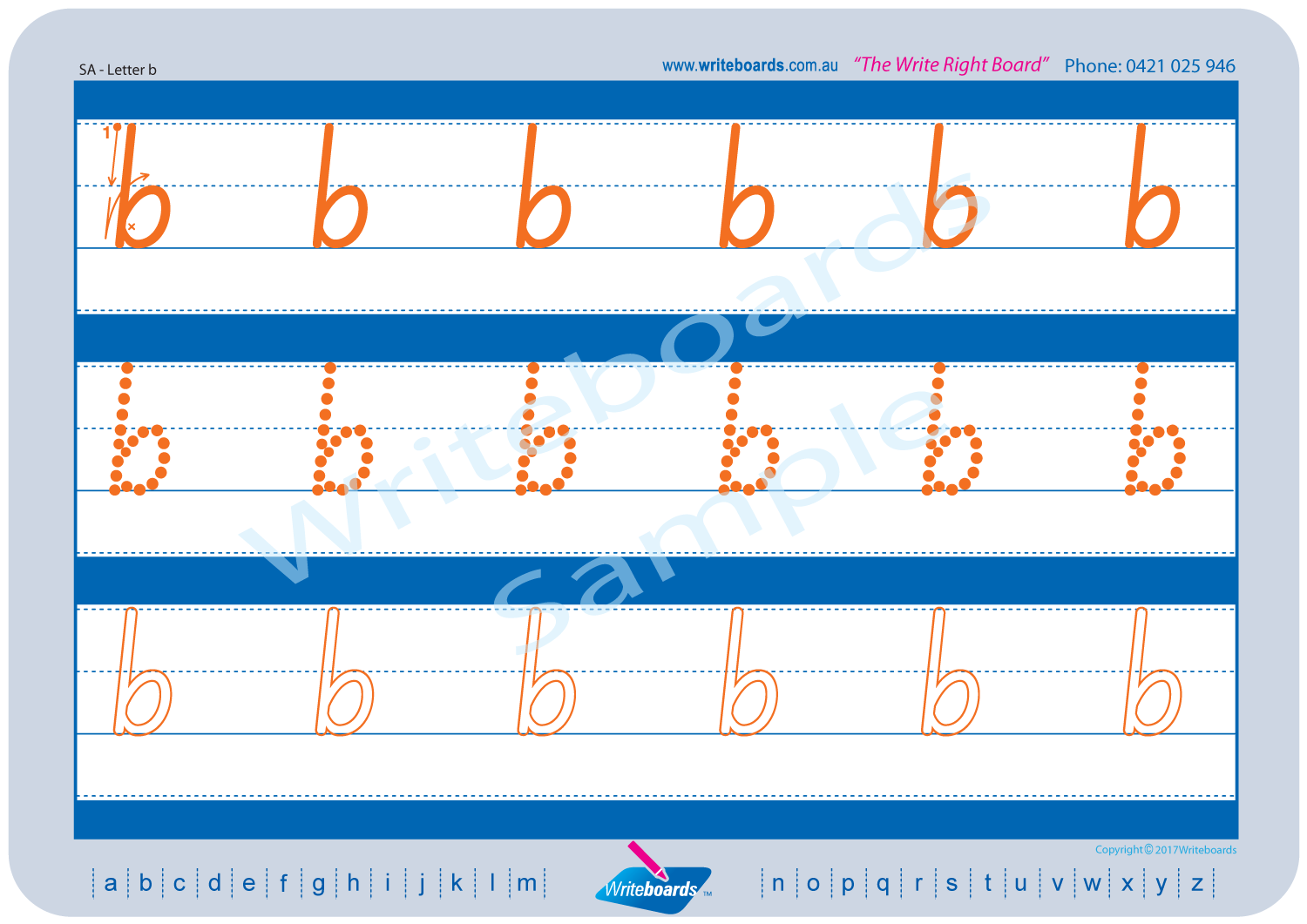 SA Modern Cursive Font Lowercase Alphabet Worksheets for Tutors and Occupational Therapists