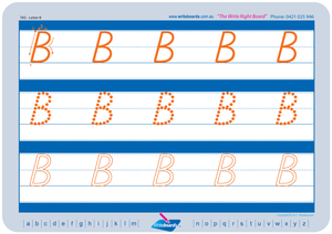 TAS Beginner Font alphabet and number handwriting worksheets, TAS tracing worksheets