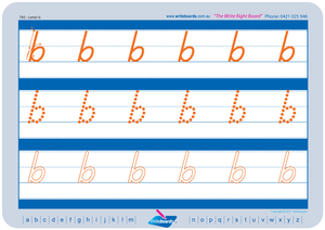 TAS Beginner Font alphabet and number handwriting worksheets, TAS tracing worksheets