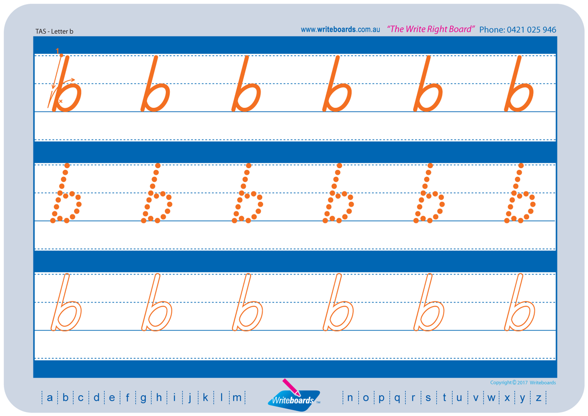 TAS Modern Cursive Font Lowercase Alphabet Worksheets for Tutors and Occupational Therapists
