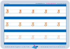 TAS Modern Cursive Font Early Stage One Number Tracing Worksheets for Teachers, TAS Teachers Resources