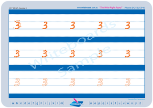 VIC Modern Cursive Font Number Worksheets for Tutors and Occupational Therapists